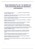 Exam Simulator FL-LH - FL Health and Life and Annuity Study set Questions and Answers