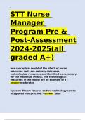 STT Nurse Manager Program Pre & Post-Assessment 2024-2025(all graded A+).