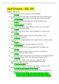 Self-Checks - Bio 181 > questions and answers | Bio 181  Module 1-16 Self Check _all answers (2020/2021)