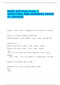 NURS 629 Peds Exam 2 QUESTIONS AND ANSWERS RATED A+2024/25