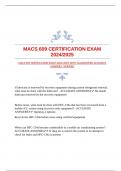 MACS 609 CERTIFICATION EXAM 2024/2025 WITH GUARANTEED ACCURATE ANSWERS |VERIFIED