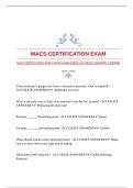 MACS CERTIFICATION EXAM WITH GUARANTEED ACCURATE ANSWERS |VERIFIED