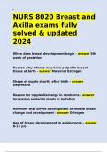 NURS 8020 Breast and Axilla exams fully solved & updated 2024