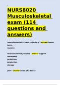 NURS8020 Musculoskeletal exam (114 questions and answers).