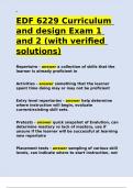 EDF 6229 Curriculum and design Exam 1 and 2 (with verified solutions)