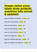 Oregon tattoo exam latest study guide(64 questions fully solved & updated).