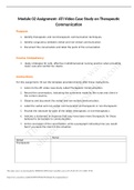 ATI Video Case Study on Therapeutic Communication>Module 02 Assignment A+ Guide