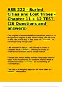 ASB 222 - Buried Cities and Lost Tribes - Chapter 11 + 12 TEST (26 Questions and answers).