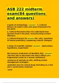 ASB 222 midterm exam(84 questions and answers).