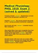 Medical Physiology PHSL 1010 Exam 2 (solved & updated).