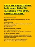 Lean Six Sigma Yellow belt exam 2024(56 questions with 100- correct answers).