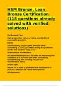 HSM Bronze, Lean Bronze Certification (118 questions already solved with verified solutions).