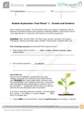 Questions and Answers > GIZMOS: Student Exploration: BIOLOGY MISCFastPlants1-Growth and Genetics.