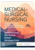 TEST BANK MEDICAL SURGICAL NURSING 10th Edition IGNATAVICIUS WORKMAN, (ALL CHAPTERS COVERED)