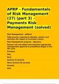 APRP - Fundamentals of Risk Management (27) (part 3) - Payments Risk Management (solved).