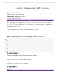 Statistics Fundamentals Unit 5 Milestone,100% CORRECT