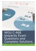 WGU C-468 Jeopardy Exam Questions and Complete Solutions Graded A+