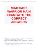 MIMECAST WARRIOR MAIN EXAM WITH THE CORRECT ANSWERS