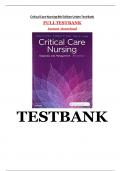 TEST BANK For Urden, Critical Care Nursing: Diagnosis and Management 8th Edition, Verified Chapters 1 - 41, Complete Newest Version