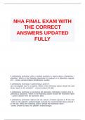 NHA FINAL EXAM WITH THE CORRECT ANSWERS UPDATED FULLY