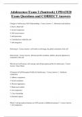 Adolescence Exam 2 (Santrock) UPDATED  Exam Questions and CORRECT Answers