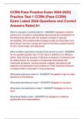 CCRN Pass Practice Exam 2024-2025|  Practice Test 1 CCRN (Pass CCRN) Exam Latest 2024 Questions and Correct  Answers Rated A+