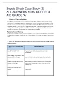 Sepsis Shock Case Study (2) ALL ANSWERS 100% CORRECT AID GRADE ‘A’