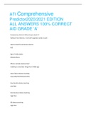 ATI Comprehensive Predictor2020/2021 EDITION ALL ANSWERS 100% CORRECT AID GRADE ‘A’