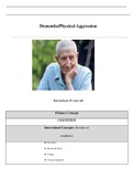 Case Study Dementia Physical Aggression, Ron Jackson, 87 years old, (Latest 2021) Correct Study Guide, Download to Score A