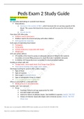 NSG 207 - Peds Exam 2 Study Guide.