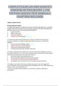 Test Bank For Kaplan and Sadock's Synopsis of Psychiatry: Behavioral Sciences/Clinical Psychiatry 11th Edition by Benjamin J Chapter 1-37 Complete Guide kaplan and sadock s synopsis of psychiatry 11th edition sadock test bank test 2024