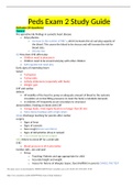 NSG 207 - Peds Exam 2 Study Guide.