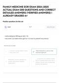 FAMILY MEDICINE EOR EXAM 2024-2025 ACTUAL EXAM 200 QUESTIONS AND CORRECT DETAILED ANSWERS (VERIFIED ANSWERS) | ALREADY GRADED A+