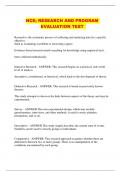 NCE; RESEARCH AND PROGRAM EVALUATION TEST 