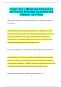 Psych Prep U Obsessive-Compulsive and Related Disorders Questions and  Answers 100% Pass