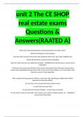 unit 2 The CE SHOP real estate exams Questions & Answers(RAATED A)