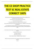 THE CE SHOP PRACTICE TEST SC REAL ESTATE CORRECT 100%