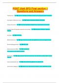 POST Utah SFO Final section 1  Questions and Answers