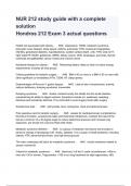 NUR 212 study guide with a complete solution Hondros 212 Exam 3 actual questions