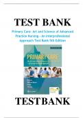 Test Bank For Primary Care: Art and Science of Advanced Practice Nursing - An Interprofessional Approach Test Bank 5th Edition by Lynne M. Dunphy, Jill E. Winland-Brown, Brian Oscar Porter, Debera J. Thomas ISBN-13: 978-0-8036-6718-1 