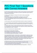 PVC Final Test 1 Questions with Correct Answers 