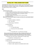 NUTRITION 251 - Final Exam Study Guide.