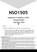 NSO1505 Assignment 2 (ANSWERS) Semester 2 2024 - DISTINCTION GUARANTEED