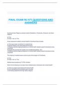 FINAL EXAM NU 673 QUESTIONS AND ANSWERS