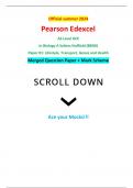 Official summer 2024 Pearson Edexcel AS Level GCE 8BN0/01 In Biology A Salters Nuffield (8BN0) Paper 01: Lifestyle, Transport, Genes and Health Merged Question Paper + Mark Scheme