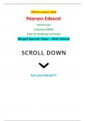 Official summer 2024 Pearson Edexcel 8BS0/01 GCE AS Level In Business (8BS0) Paper 01 Marketing and People Merged Question Paper + Mark Scheme