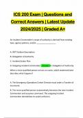 ICS 200 Exam | Questions and Correct Answers | Latest Update 2024/2025 | Graded A+