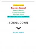 Official summer 2024 Pearson Edexcel 8EN0/02 GCE Advance Subsidiary In English Language (8EN0) Paper 2: Child Language Merged Question Paper + Mark Scheme