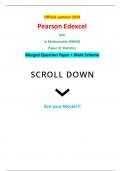 Official summer 2024 Pearson Edexcel 9MA0/31 GCE In Mathematics (9MA0) Paper 31 Statistics Merged Question Paper + Mark Scheme