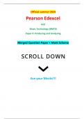 Official summer 2024 Pearson Edexcel 8MT0/41 GCE Music Technology (8MT0) Paper 4: Producing and Analysing Merged Question Paper + Mark Scheme